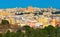 Cityscape with varicolored houses of historic center the city of Cagliari