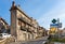 Cityscape at Via Lombardo street of Bronte town on western slope of Mount Etna volcano in Catania region of Sicily in Italy