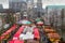 Cityscape - view of the Christmas Market on background the Aachen Cathedral