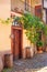 Cityscape - view of the entrance to the house on the narrow streets of the Novy Svet ancient quarter in the Hradcany historical di