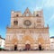 Cityscape view of Lyon Jean Baptist Cathedral at hot summer day. Main travel and tourist destination