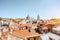 Cityscape view on the old town of Lviv city, Ukraine