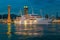 Cityscape view of Skyline and Port of Kobe with modern yacht