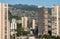 Cityscape of Waikiki towards the hills and mountains in Oahu