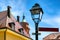 Cityscape of Weil der Stadt with street light and roofes, Wuerttemberg, Germany