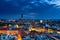 Cityscape of WrocÅ‚aw old town at dusk. Poland