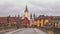 Cityscape of Wurzburg from Alte Mainbrucke bridge