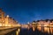 Cityscape of Zurich City and Illuminated Lights at Nightlife, Landscape Historic Old Town of Zurich, Switzerland. Panoramic View