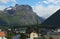 Cityscape of  Ã…ndalsnes at the end of Trollstigen Norway