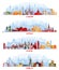 Cityscapes of Warsaw, Vienna, Prague and Dublin,