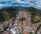 Ciudad Bolivar, Antioquia - Colombia. February 21, 2024.Aerial view with drone of the municipality located in the southwest region