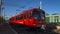 Ciudad de Mendoza, Mendoza / Argentina, February 12 2014: Daily activity of a red train full of passengers