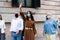 Ciudadanos party leader InÃ©s Arrimadas looking ahead and smiling in a close up as she demonstrates against pardons granted Ã¬ to