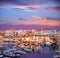 Ciutadella Menorca marina Port sunset with boats