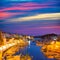 Ciutadella Menorca marina Port sunset town hall and cathedral