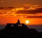 Ciutadella Menorca at Punta Nati sunset with girl