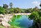 Ciutadella park landscape and Cascade fountain, Barcelona, Spain