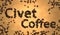 Civet Coffee Bean on Old Paper