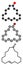 Civetone civet cat pheromone molecule. Used in perfume. Stylized 2D renderings and conventional skeletal formula.