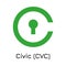 Civic CVC. Vector illustration crypto coin icon