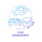 Civic engagement blue gradient concept icon