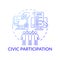 Civic participation dark gradient blue concept icon