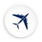 Civil aircraft icon in neomorphism style for mobile app. Button for mobile application or web. Vector on white background