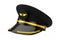 Civil Aviation and Air Transport Airline Pilots Hat or Cap with Gold Aviation Insignia. 3d Rendering