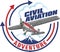 Civil Aviation label design, vector illustration