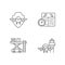 Civil aviation safety flights linear icons set