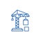 Civil construction crane line icon concept. Civil construction crane flat  vector symbol, sign, outline illustration.