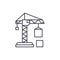 Civil construction crane line icon concept. Civil construction crane vector linear illustration, symbol, sign