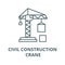 Civil construction crane vector line icon, linear concept, outline sign, symbol