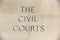 Civil Courts sign etched in stone building