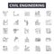 Civil engeneering line icons, signs, vector set, outline illustration concept
