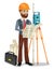 Civil engineer character isolated vector