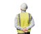 Civil engineer in a helmet in the rear view waistcoat isolated on a white background.