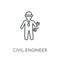 Civil Engineer linear icon. Modern outline Civil Engineer logo c