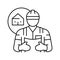 civil engineer worker line icon vector illustration