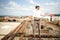 civil engineer working on construction site. Architect and construction industry details