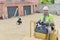 Civil engineers in building site