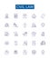 Civil law line icons signs set. Design collection of Civil, law, common, contract, tort, property, succession, trust