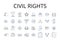 civil rights line icons collection. Social justice, Human rights, Environmentalism, Gender equality, Community