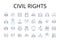 civil rights line icons collection. Social justice, Human rights, Environmentalism, Gender equality, Community