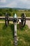 Civil war cannon overlooking fields in Pennsylvania