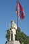 Civil War Monument with Confederate Flag