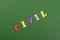 CIVIL word on green background composed from colorful abc alphabet block wooden letters, copy space for ad text