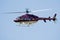 Civilian helicopter at airport. Rotorcraft. Commercial and general aviation. Aviation industry. Fly and flying