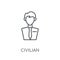 civilian linear icon. Modern outline civilian logo concept on wh