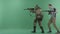 Civilian with machine gun caughts terrorist in military uniform with a weapon against chromakey background